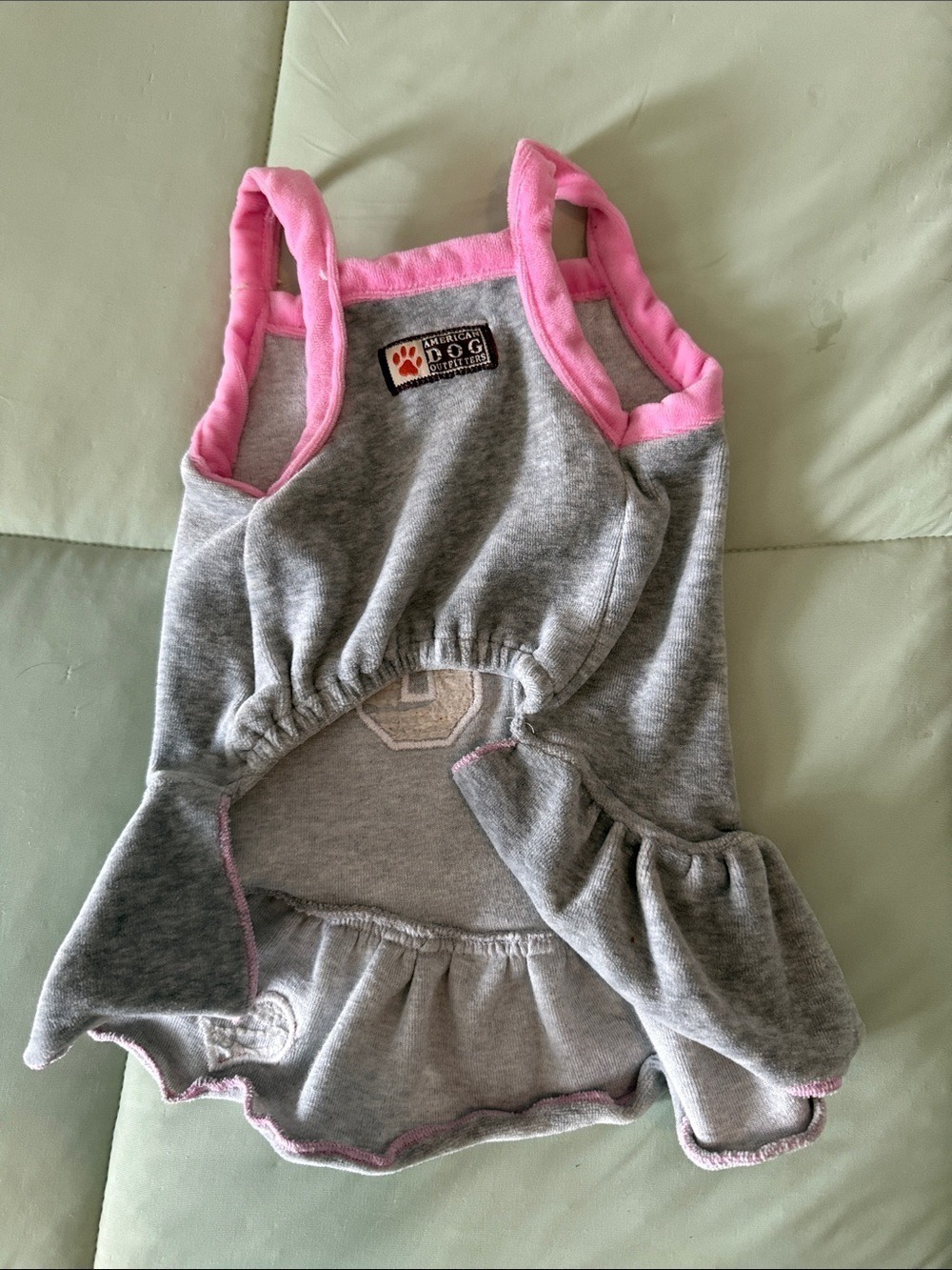 Gray & Pink Sleeveless Pet Dress with '10' Applique - Picture 3 of 5